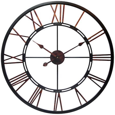 Infinity Instruments Metal Fusion - 28" Round Welded Metal Wall Clock 14504